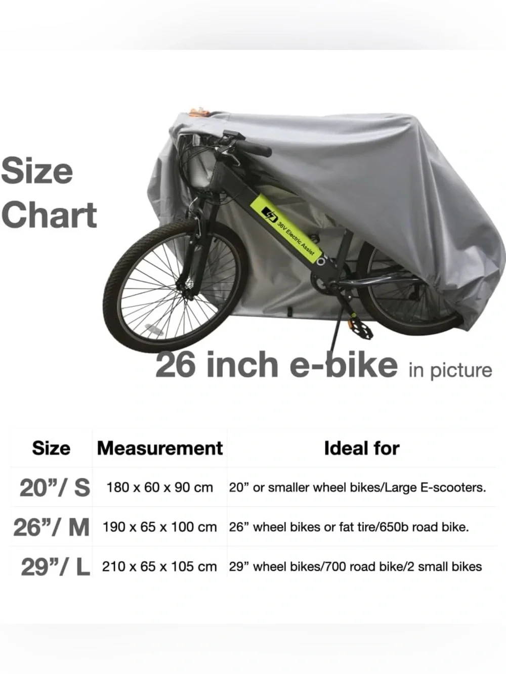 Grey Bike Cover - Heavy-Duty Waterproof Bicycle Storage Cover